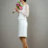 Etui-Brautkleid mit Schößchen und Spitzenärmeln - Grace – Bild 2