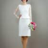 Etui-Brautkleid mit Schößchen und Spitzenärmeln - Grace – Bild 4