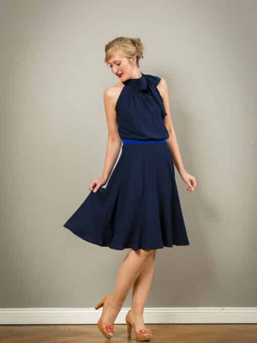 Blaues Neckholderkleid - Naomi