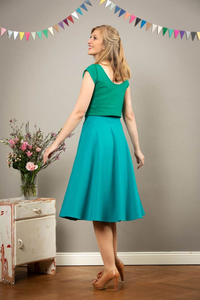 Midirock "Livia" mit seitlichen Taschen, in türkis - Jekyll und Kleid