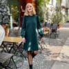 Longsleeve Kleid/Sweatkleid in waldgrün - Ylva – Bild 4
