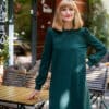 Longsleeve Kleid/Sweatkleid in waldgrün - Ylva – Bild 5