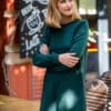 Longsleeve Kleid/Sweatkleid in waldgrün - Ylva