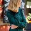 Longsleeve Kleid/Sweatkleid in waldgrün - Ylva – Bild 6