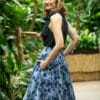 Baumwollrock mit Taschen in BLUE GARDEN - Livia