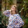 Anouk LANG Lässiges Longsleeve Sweatshirt Konfettiprint