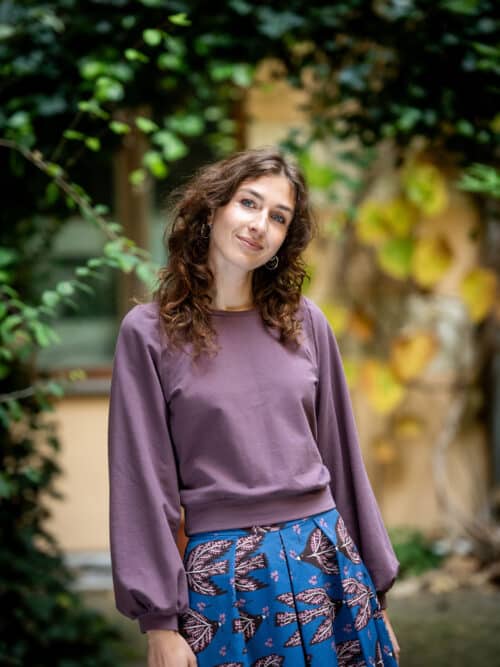 Kurzes Longsleeve Sweatshirt vintageviolett - Anouk