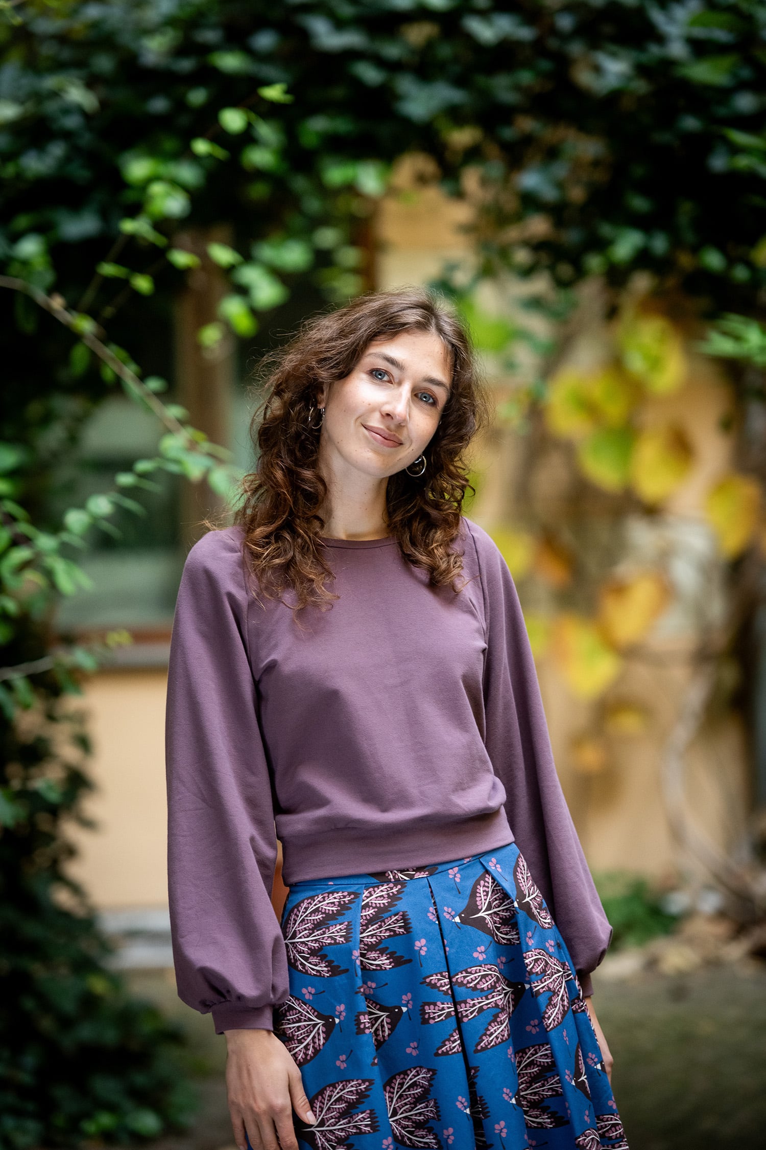 Kurzes Longsleeve Sweatshirt vintageviolett - Anouk