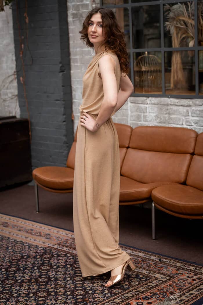 Elegante Palazzohose in Goldlurex - Milano – Bild 9