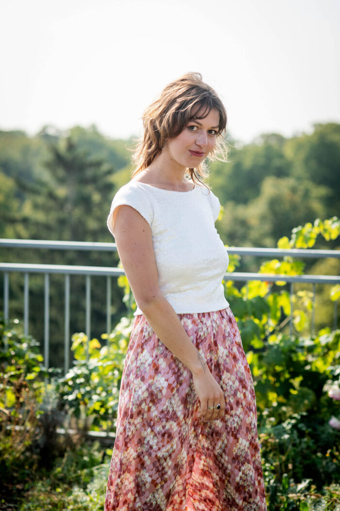 Braut Pailettentop in cremeweiss - Amanda – Bild 7