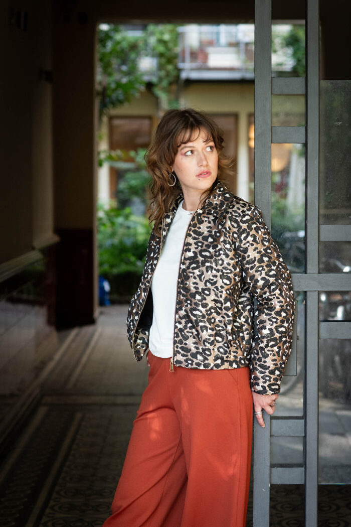 Jacquard Leoprint Jacke- VENICE