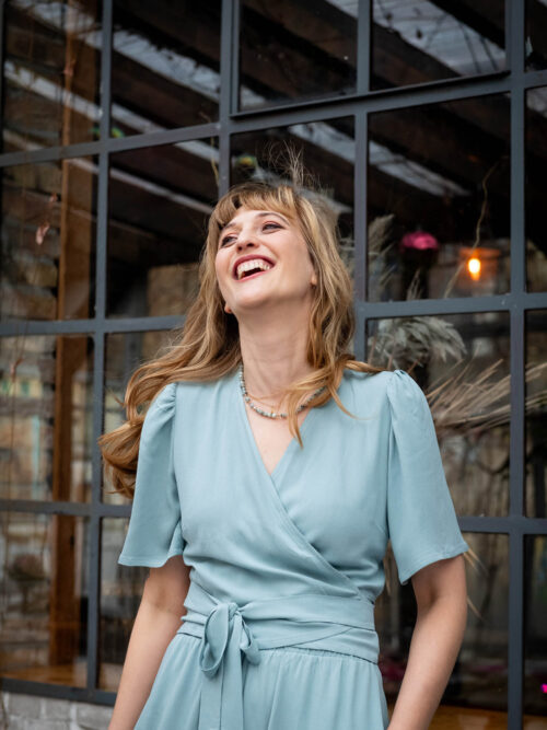 Wickelbluse mit kurzen Ärmeln - Vivian