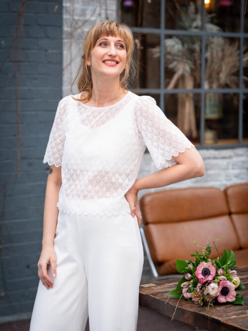 Brauttop mit Bogenkante - Felice