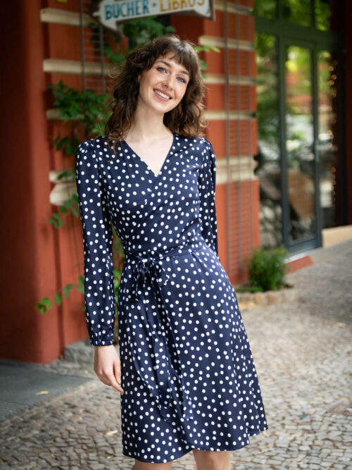 Elegantes Wickelkleid, Stillkleid, gepunktet - Juliette